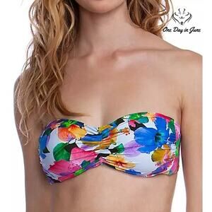 Nanette Lepore Technicolor Tropical Tease Bikini Top Swimsuit Size 8